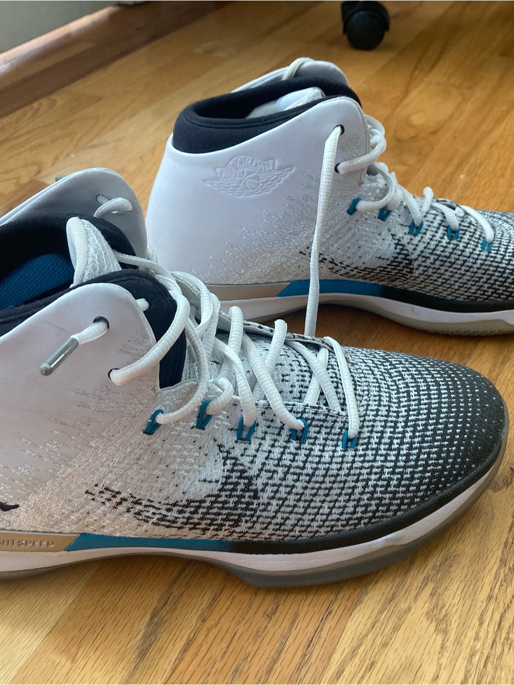 Air Jordan XXXI (31) White Black Teal Men's Basketball Sneakers